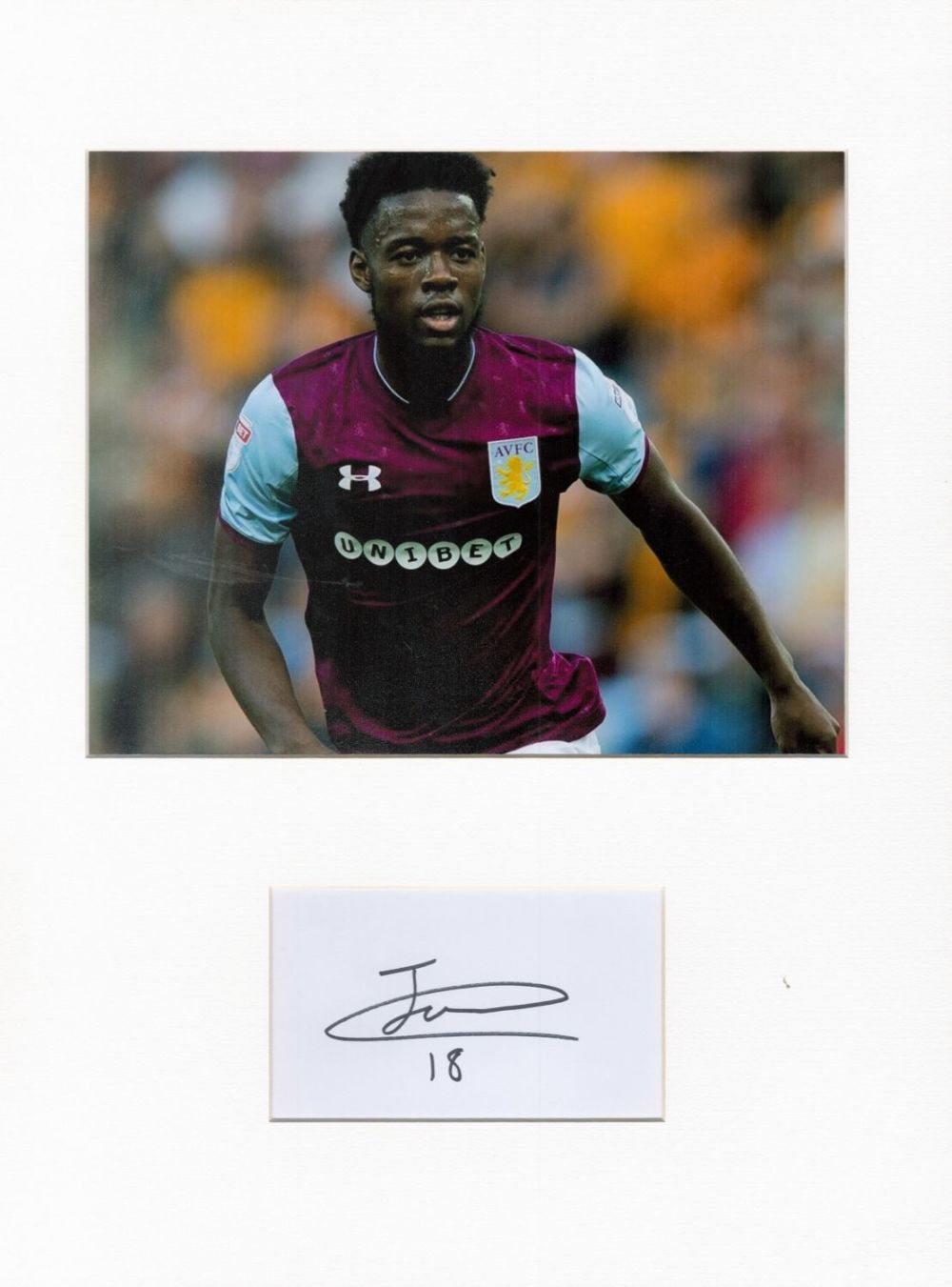 Lot 579: Football Josh Onomah 16x12 overall Aston Villa mounted signature piece includes signed album page