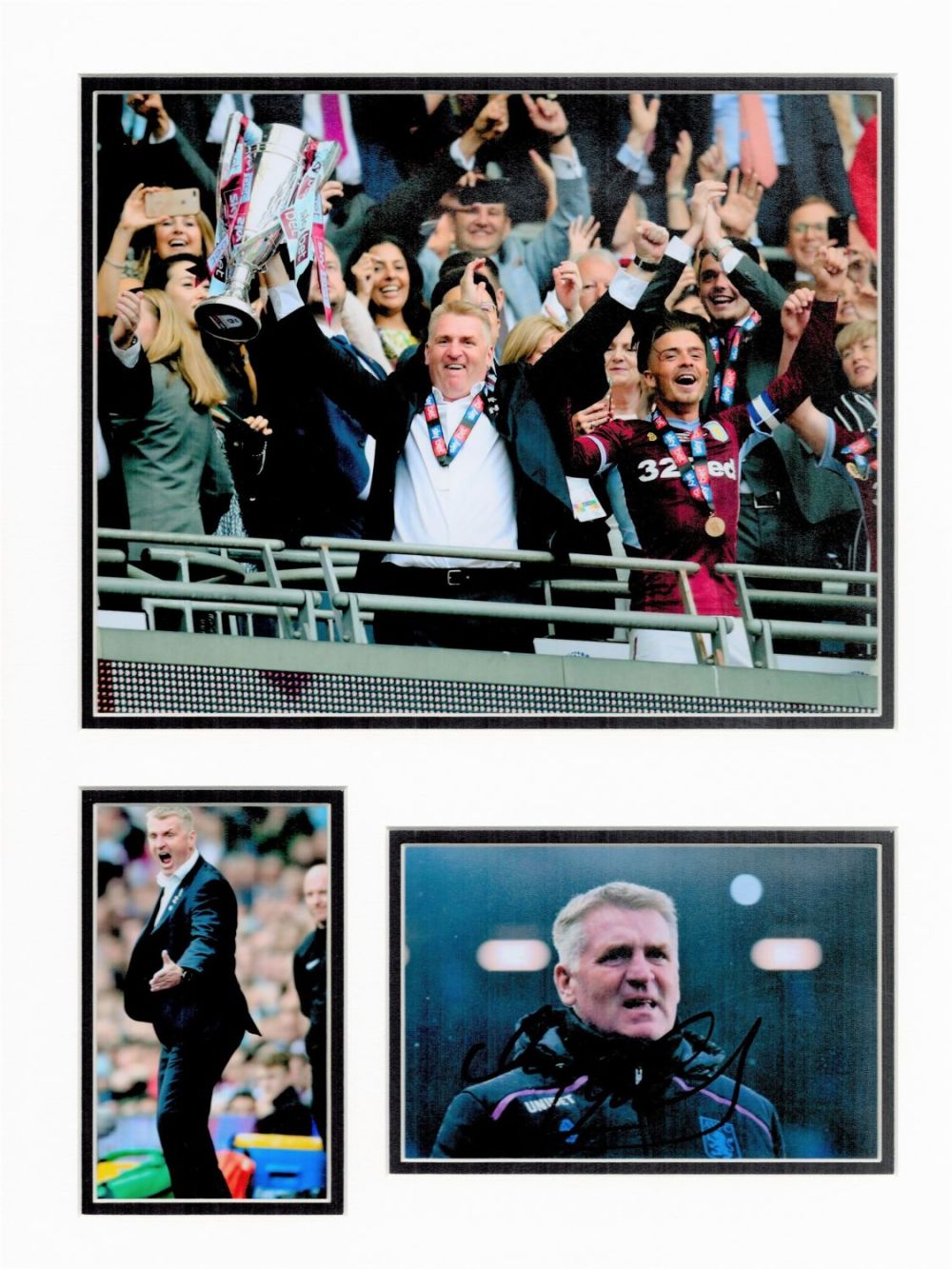 Lot 601: Football Dean Smith 16x12 overall Aston Villa mounted signature piece. Good Condition. All