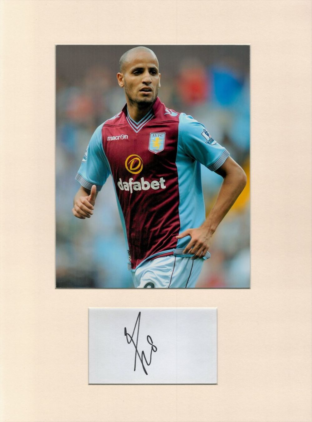 Lot 613: Football Karim El Ahmadi 16x12 overall Aston Villa mounted signature piece. Good Condition. All