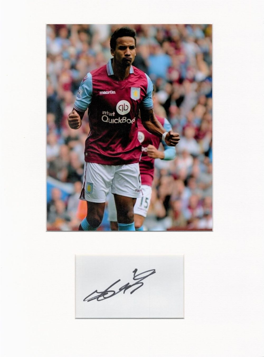 Lot 617: Football Scott Sinclair 16x12 overall Aston Villa mounted signature piece. Good Condition. All