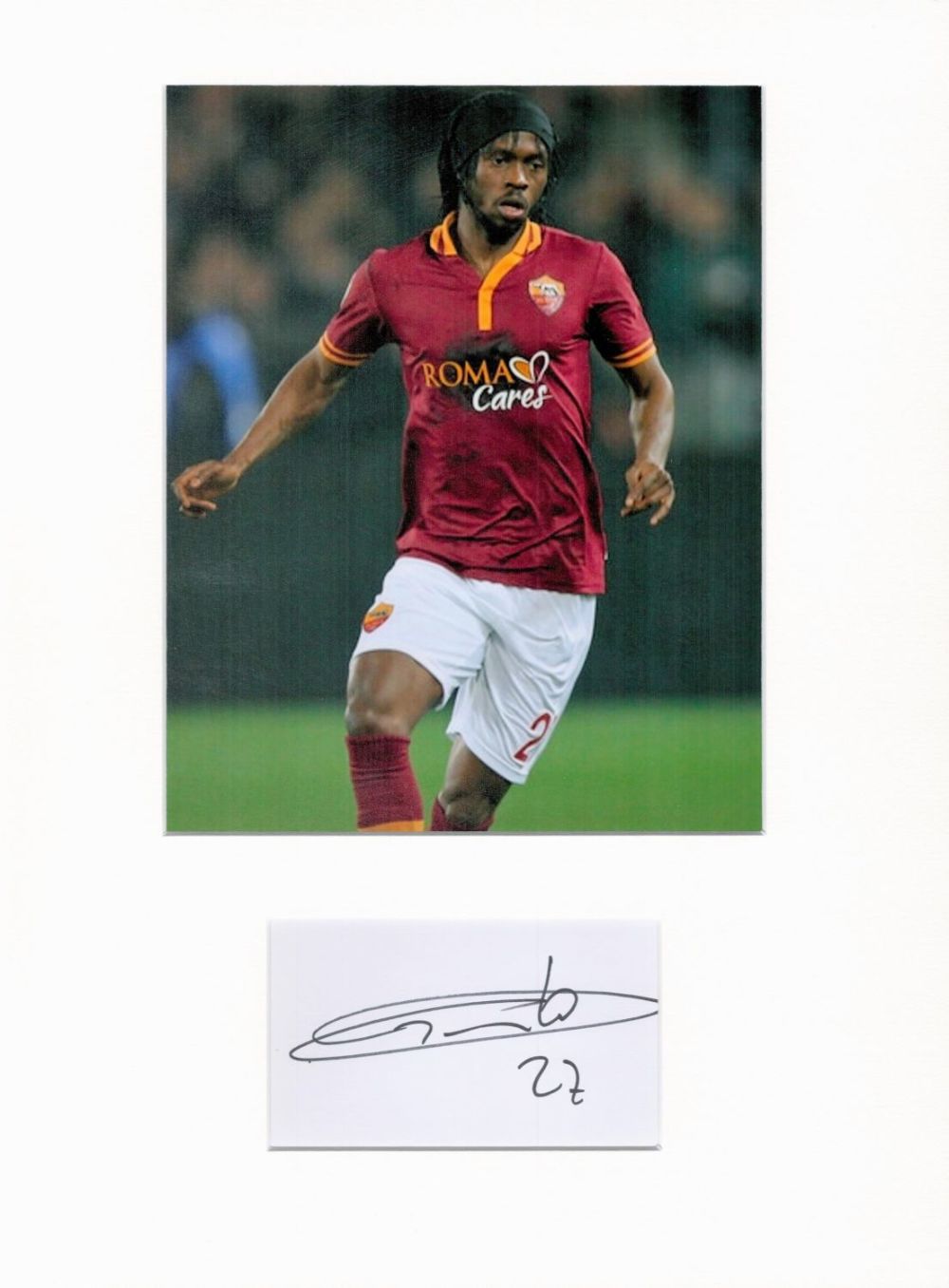 Lot 626: Football Gervinho 16x12 overall Roma mounted signature piece. Good Condition. All autographs are
