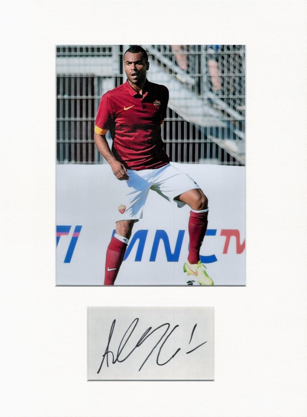 Lot 627: Football Ashley Cole 16x12 overall A. S Roma mounted signature piece. Good Condition. All autographs