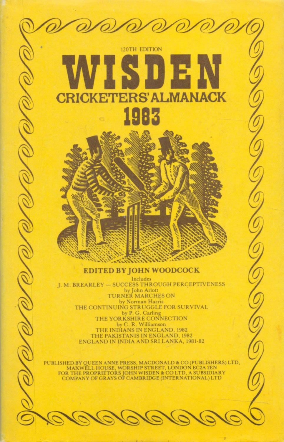 Lot 104: Wisden Cricketers' Almanack 1983 Edited by John Woodcock...