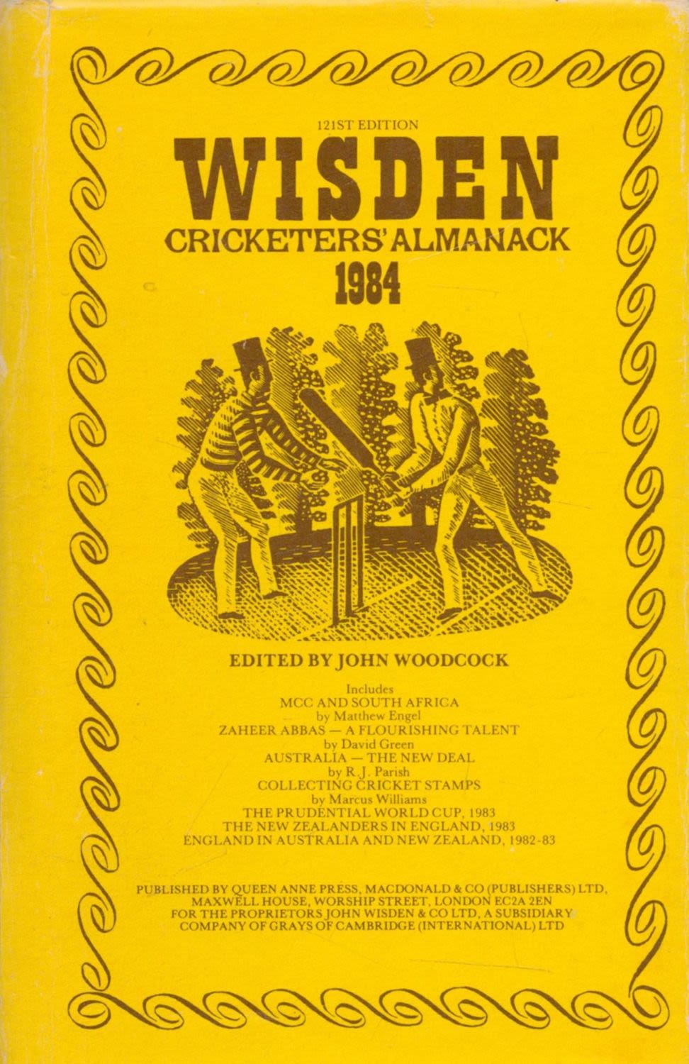 Lot 105: Wisden Cricketers' Almanack 1984 Edited by John Woodcock...