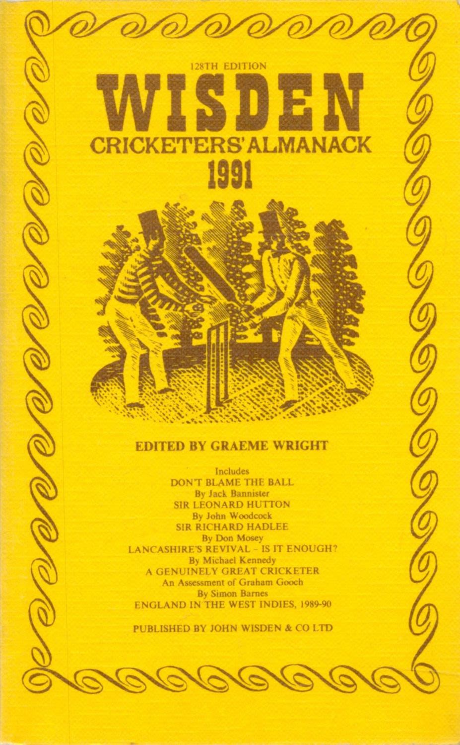 Lot 110: Wisden Cricketers' Almanack 1991 Edited by Graeme Wright...