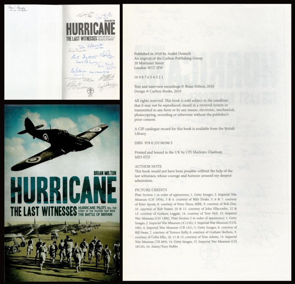 Lot 468: WWII Multi Signed Book Hurricane The Last Witnesses...