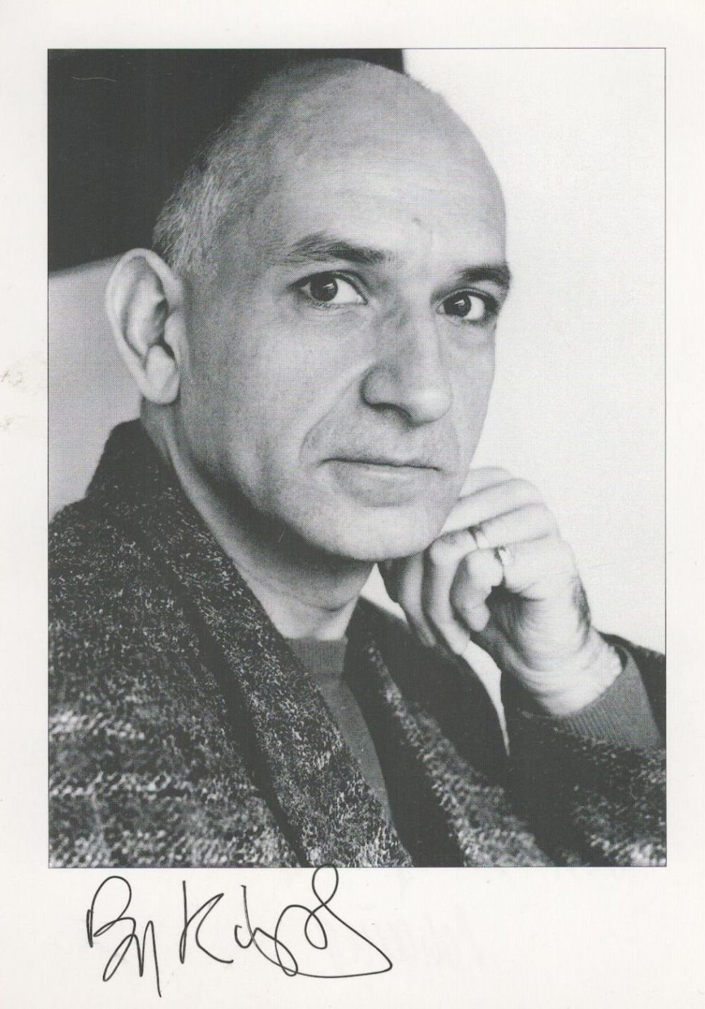 Lot 518: Ben Kingsley signed 6x4 inches black and white...