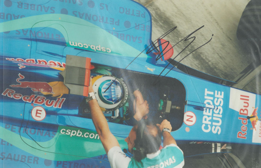 Lot 524: Nick Heidfield signed 12x8 inches Formula One colour...
