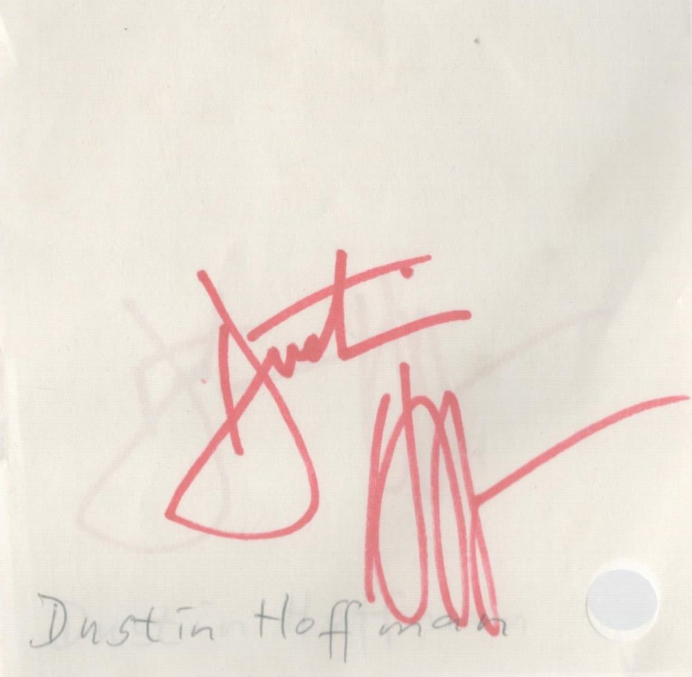 Lot 528: Dustin Hoffman signed 4x4 inches album page. Good...