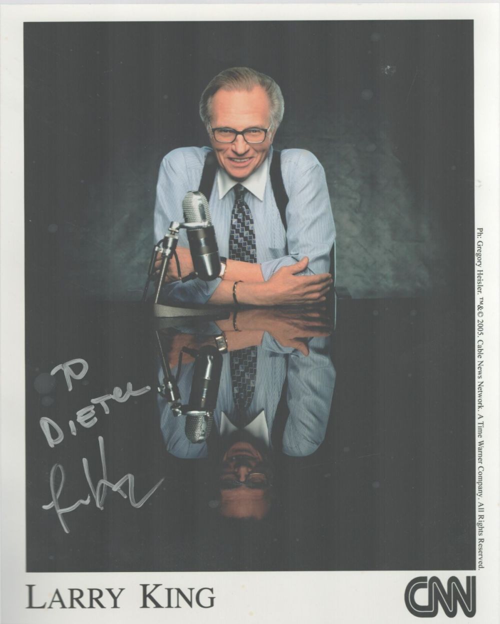 Lot 529: Larry King signed CNN 10x8 inches colour promo...