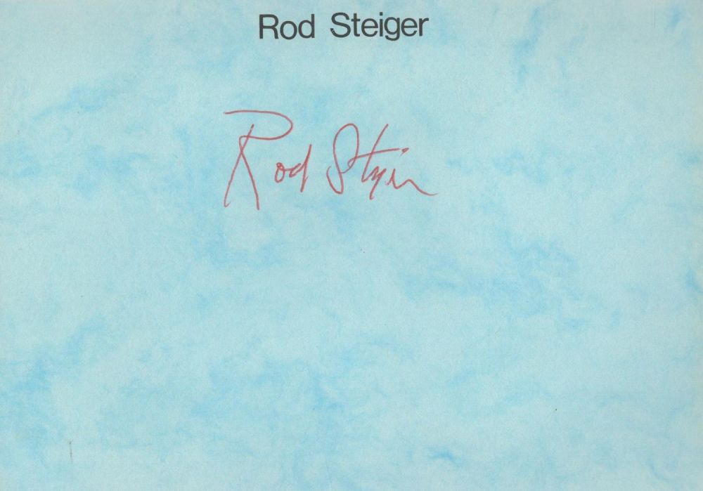 Lot 533: Rod Steiger signed 6x4 blue card. Good Condition....