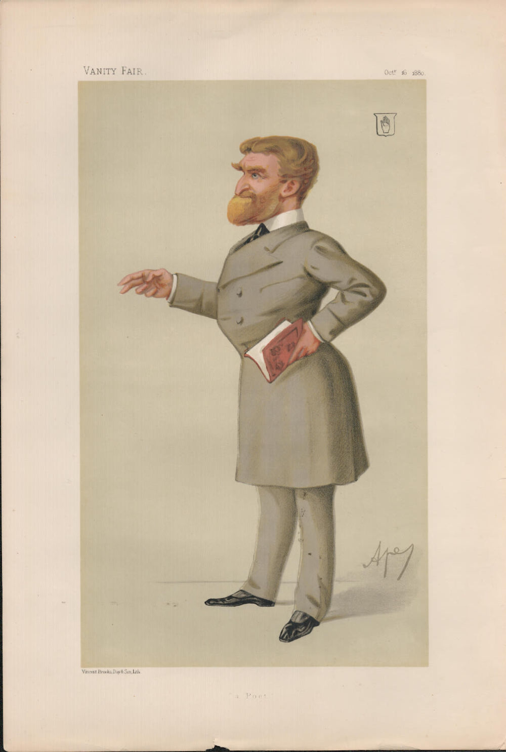 Lot 570: Vanity Fair print. Titled Poet. Subject Sir J...