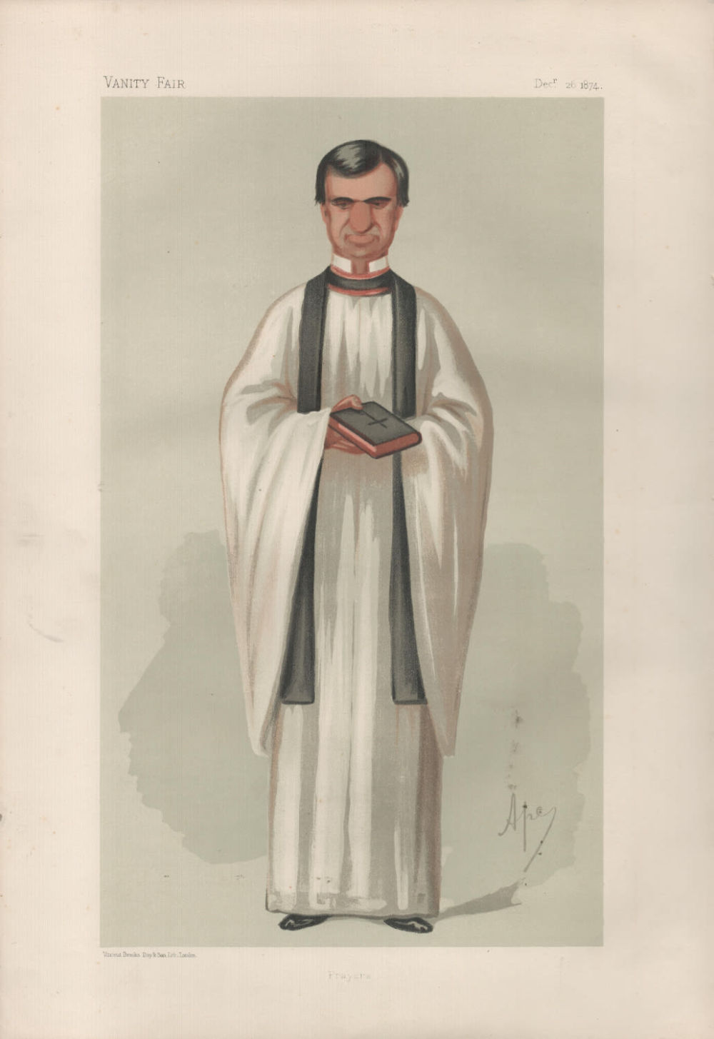 Lot 573: Vanity Fair print. Titled Prayers. Subject Henry White...