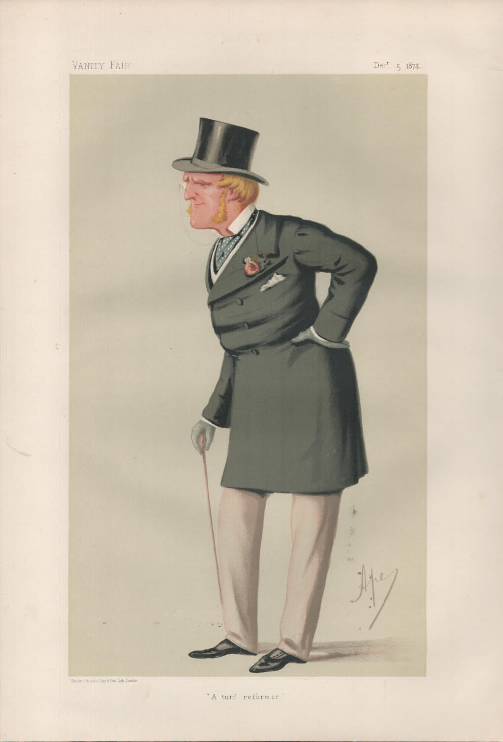 Lot 574: Vanity Fair print. Titled A Turf reformer. Subject...