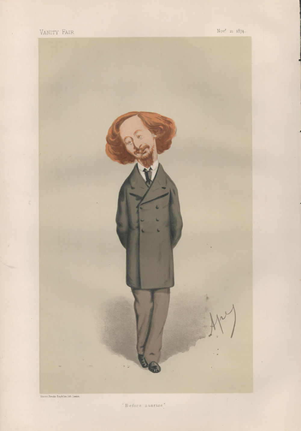 Lot 575: Vanity Fair print. Titled Before Sunrise. Subject Mr...