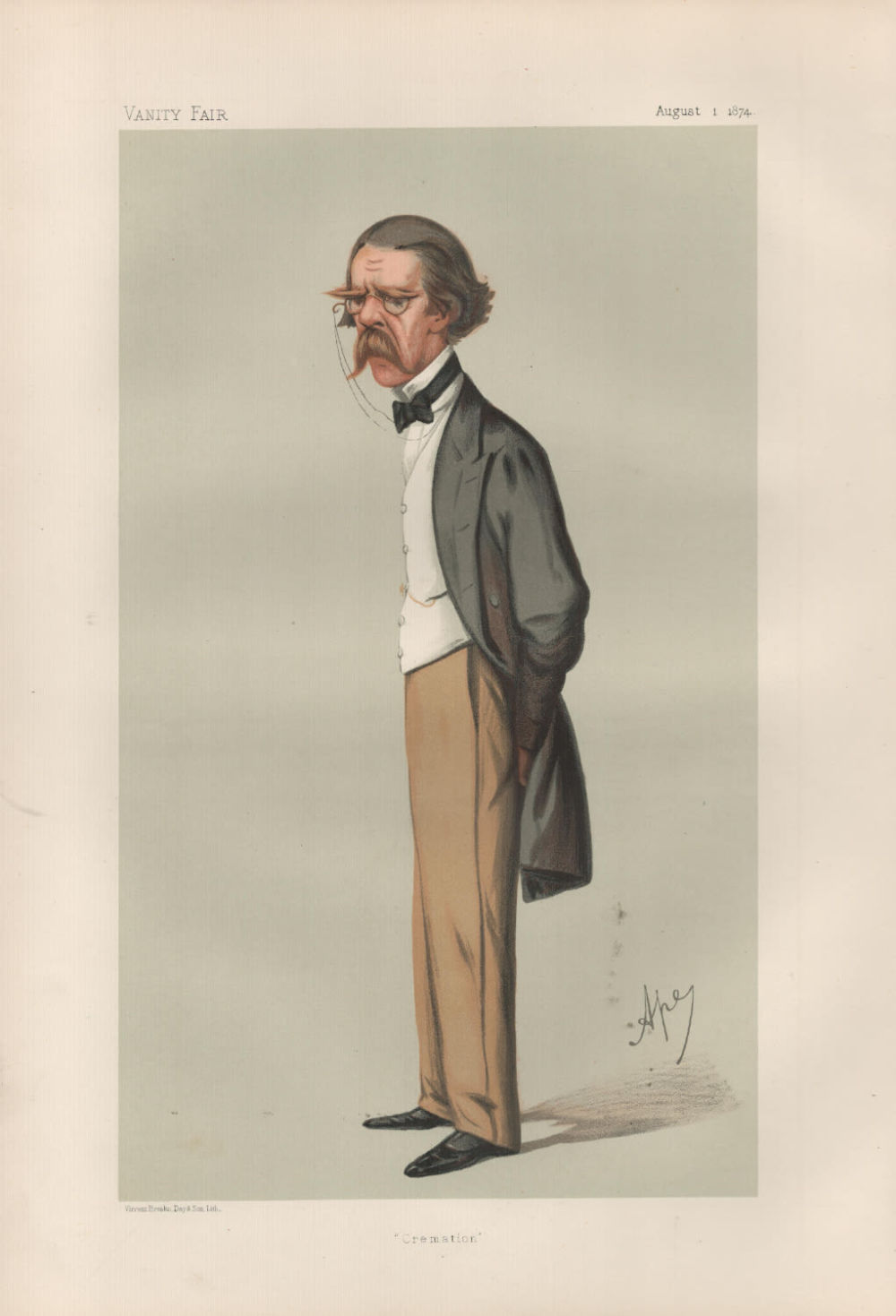 Lot 576: Vanity Fair print. Titled Cremation. Subject Sir Henry...