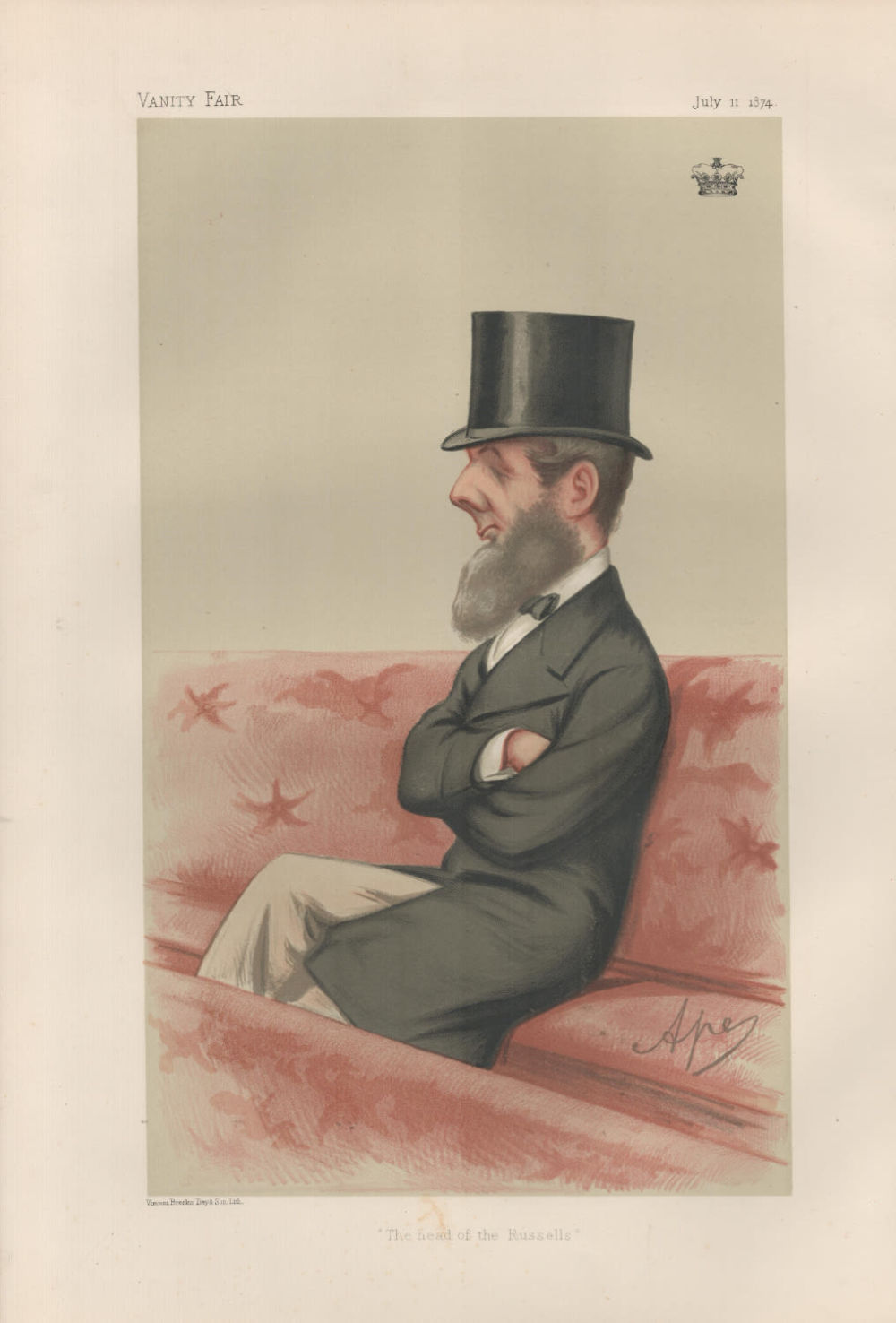 Lot 578: Vanity Fair print. Titled The head of the...