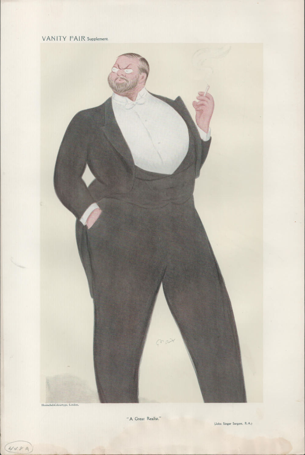 Lot 585: Vanity Fair print. Titled A great realist. Subject...
