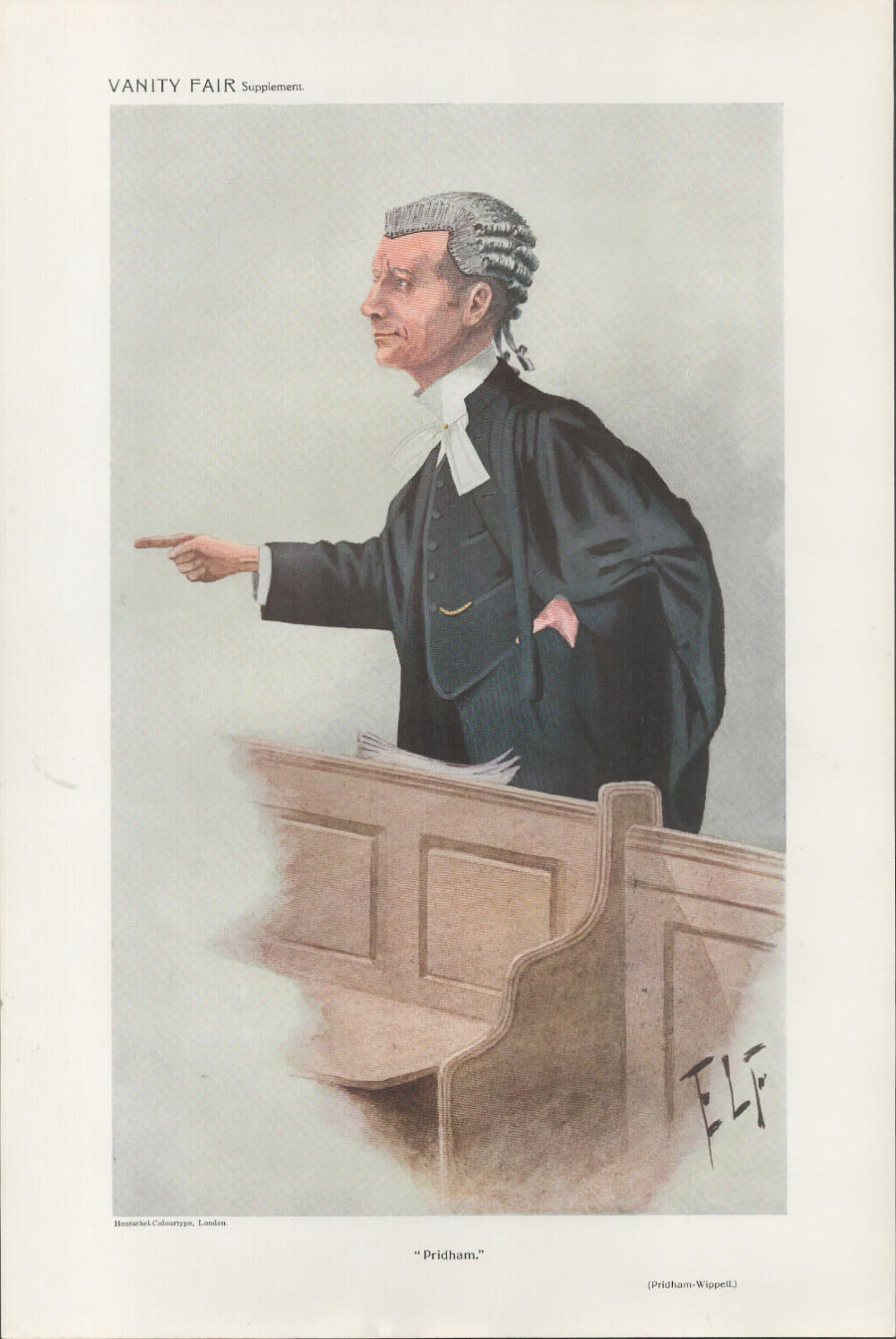 Lot 587: Vanity Fair print. Titled Pridham. Subject P H...