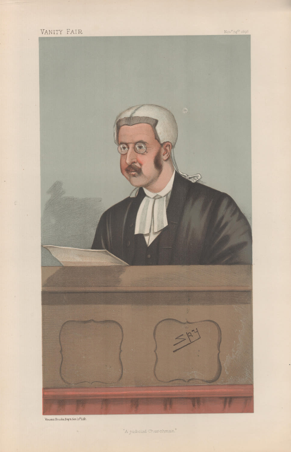 Lot 588: Vanity Fair print. Titled A judicial Churchman. Subject...