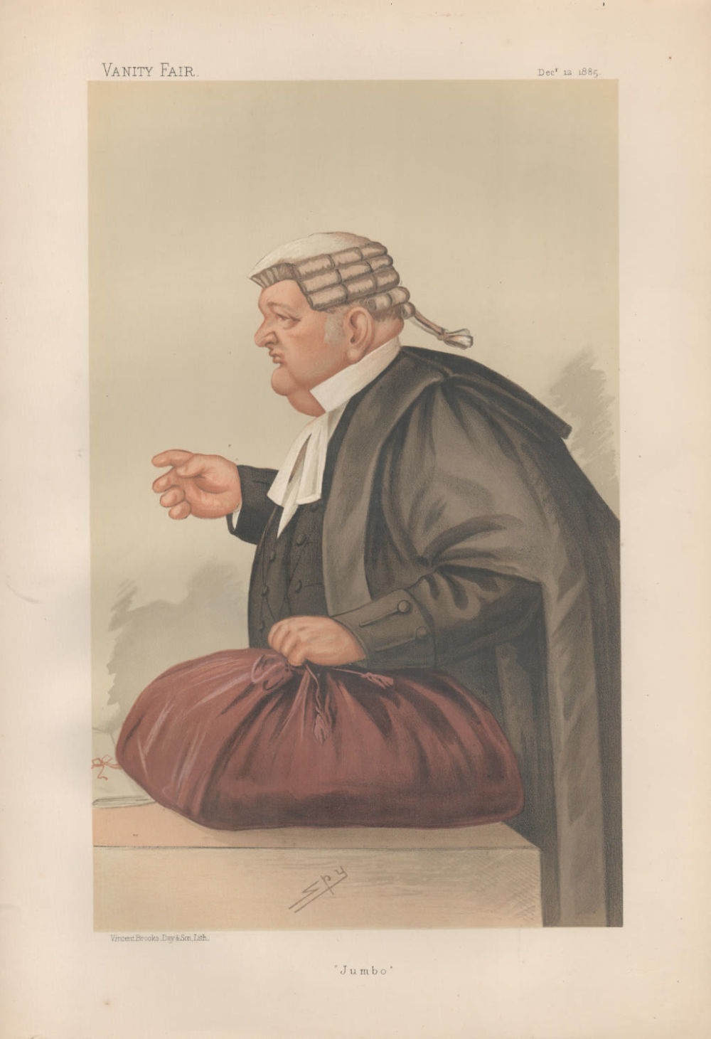 Lot 589: Vanity Fair print. Titled Jumbo. Subject Mr Samuel...
