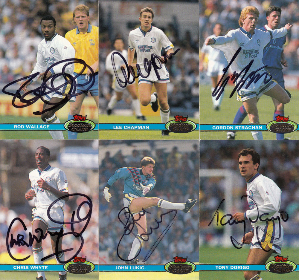 Lot 592: Football Autographed Topps 1992 Trade Cards: A Nice...