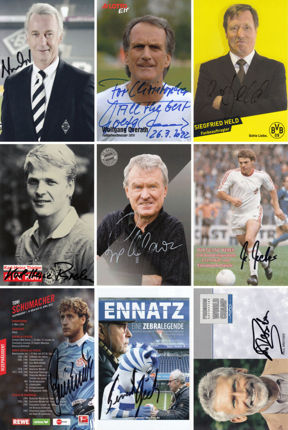 Lot 610: Football Autographed German Internationals 1960s 1980s: A Superb...