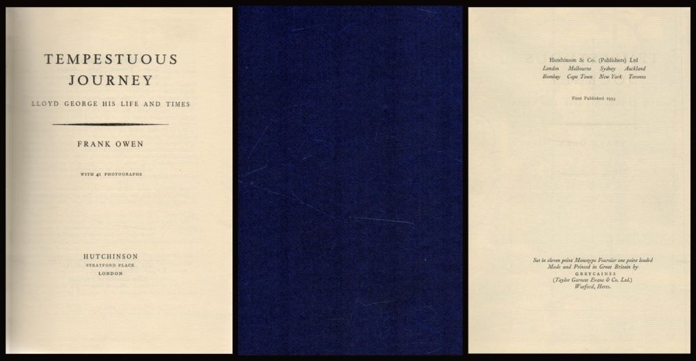 Lot 658: Tempestuous Journey Lloyd George His Life and Times...