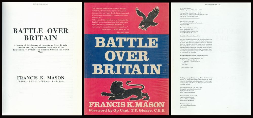 Lot 659: Battle over Britain by Francis K Mason 1990...