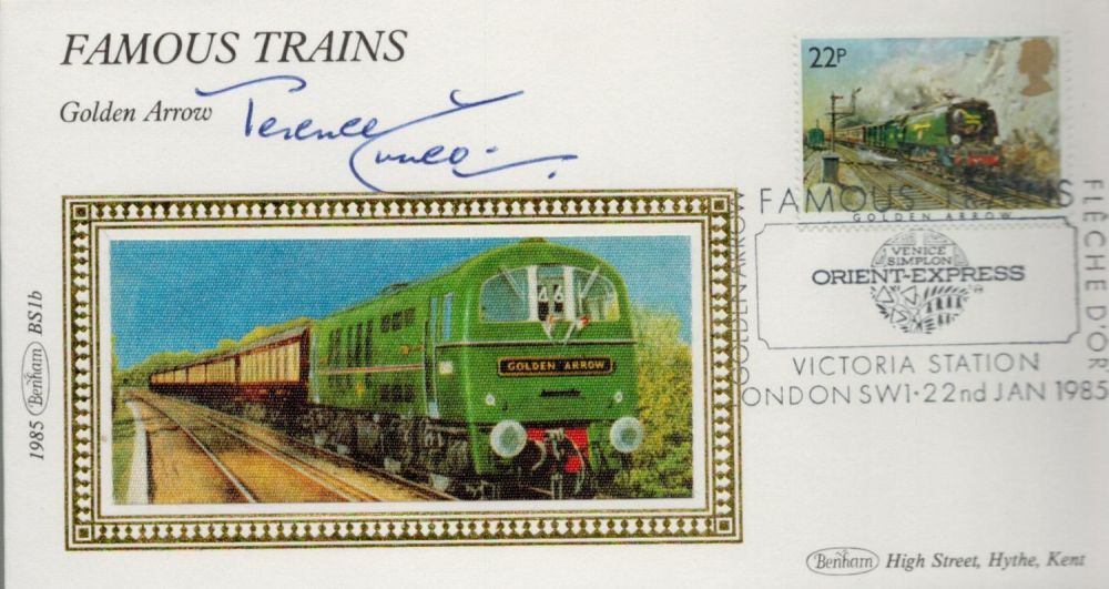 Lot 685: Terence Cuneo signed FDC. Famous Trains Golden Arrow....