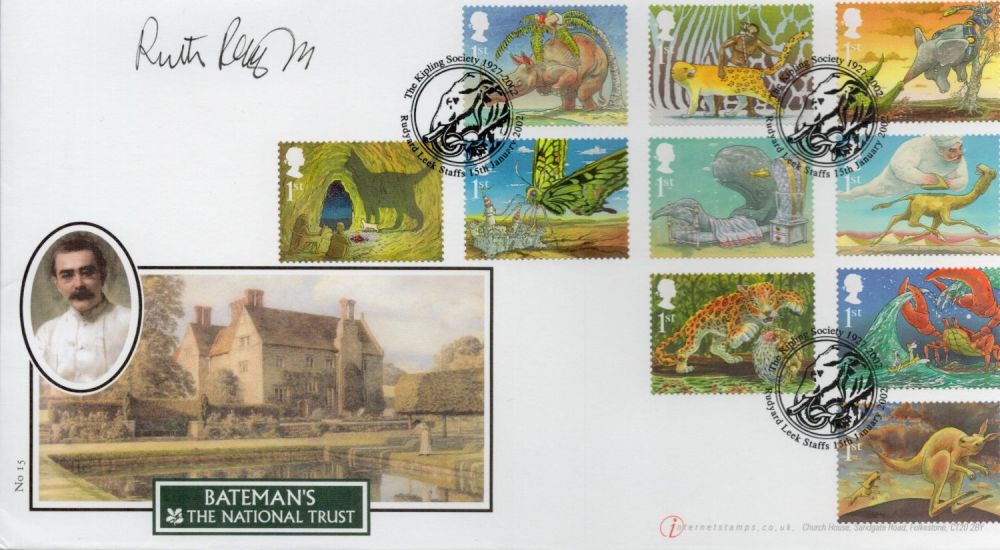 Lot 688: Ruth Rendell signed FDC. Bateman's The National Trust....