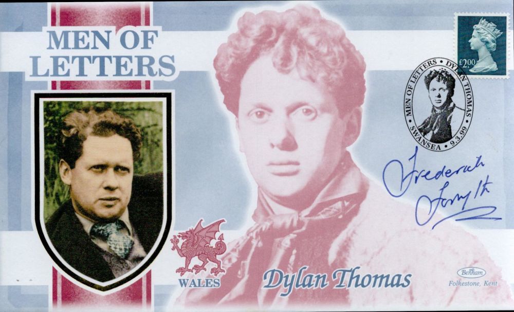 Lot 690: Frederick Forsyth signed FDC. Men of Letters. Dylan...