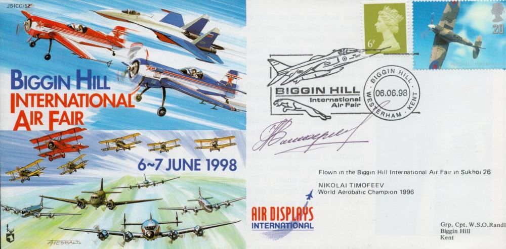 Lot 708: Nikolai Timofeev signed FDC. Biggin Hill Single postmarked...