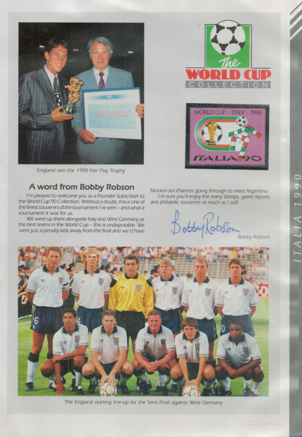 Lot 709: Signed by Bobby Robson The World Cup Collection...