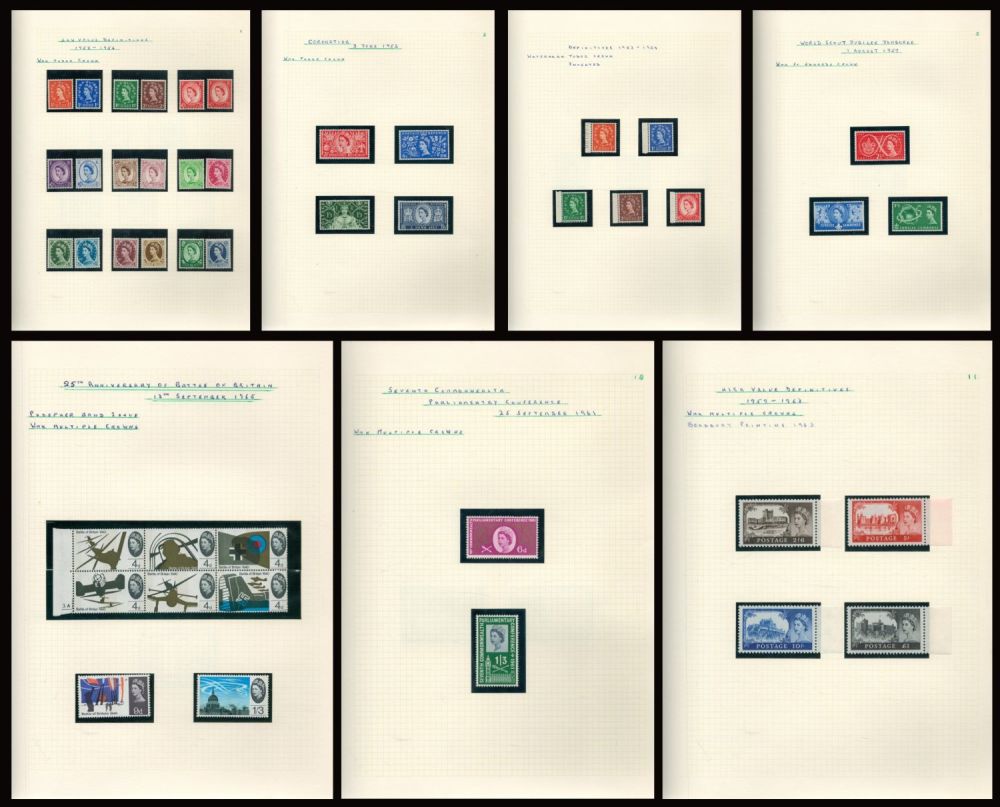 Lot 713: Mint GB stamps. 60+ pages of stamps in...