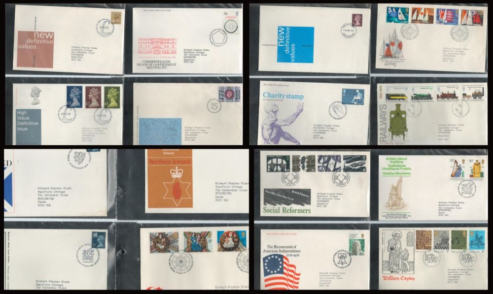 Lot 715: GB FDCs 1973 1977, 50+ covers in Red...