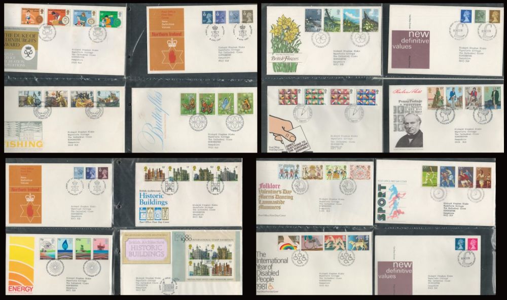 Lot 716: GB FDCs 1978 1982, 60+ covers in Red...