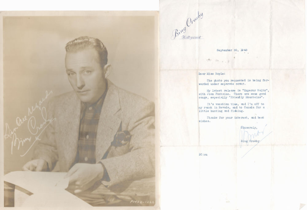 Lot 717: Bing Crosby typed letter 1948 regarding Emperor Waltz...