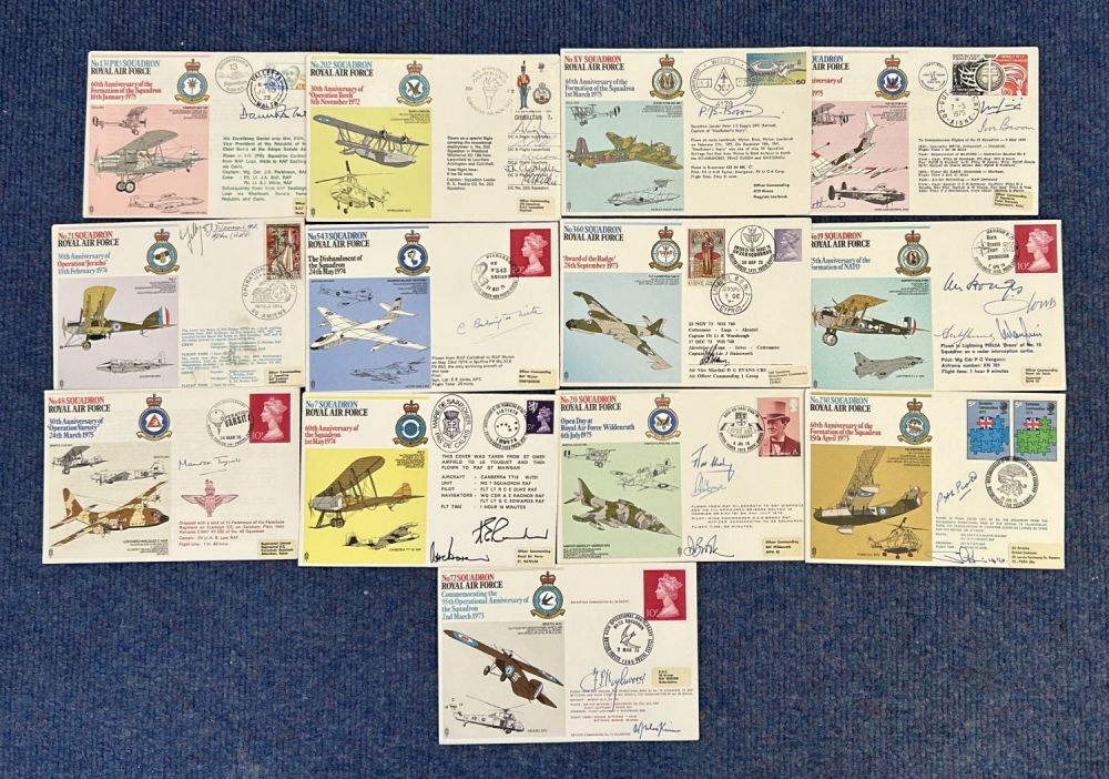 Lot 728: RAF Squadrons VIP signed collection. 13 special signed...