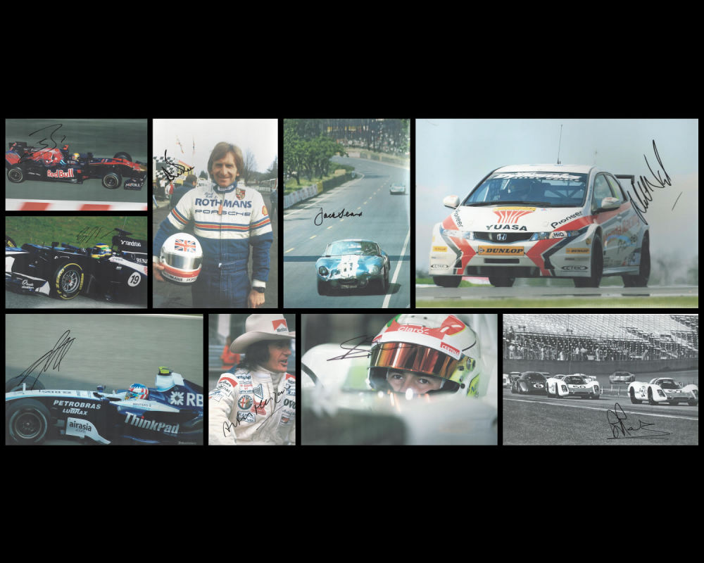 Lot 735: Motor Racing Formula one Autograph collection of nine...