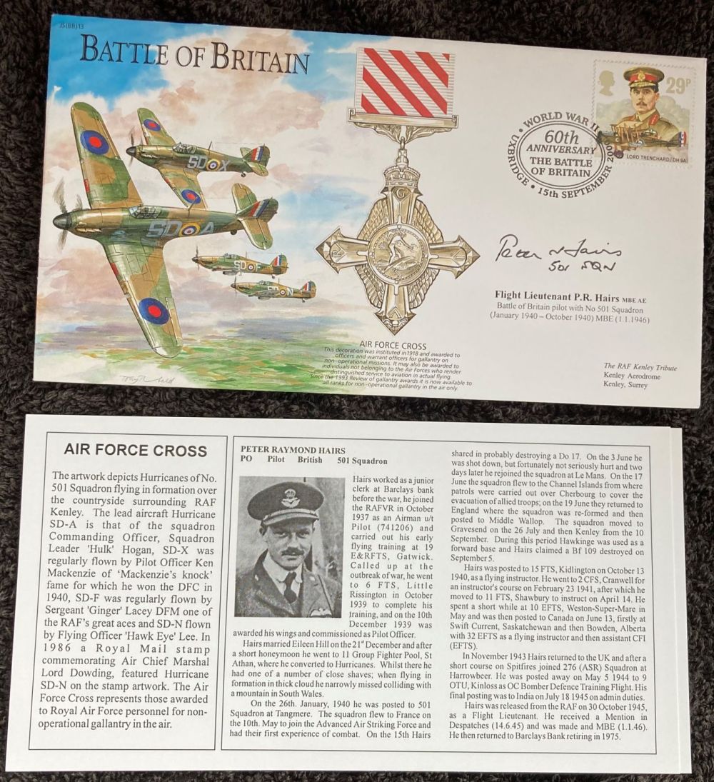Lot 56: WW2 Battle of Britain pilot Flt Lt Peter...