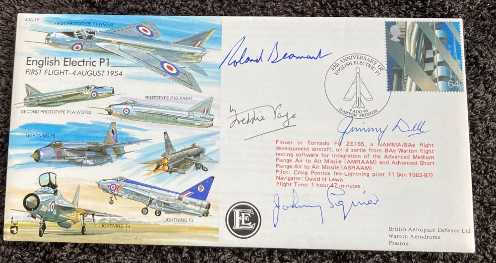 Lot 74: English Electric multiple signed Experimental Jet Aircraft cover...