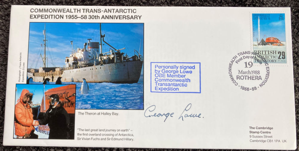 Lot 79: Everest mountaineer 1953 George Lowe signed 1988 Antarctic...