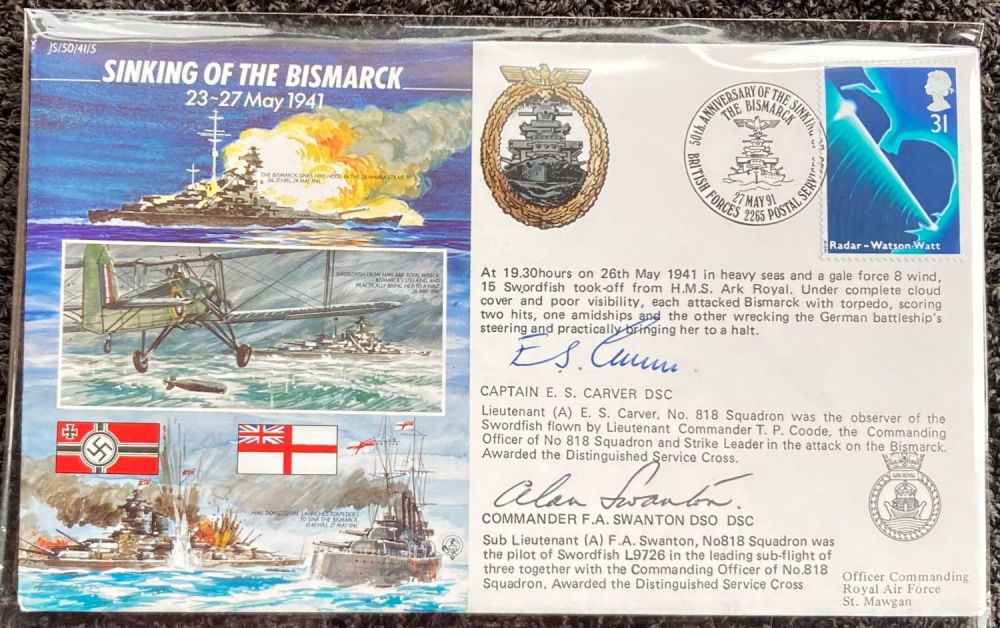Lot 80: Sink the Bismarck 50th ann cover signed by...