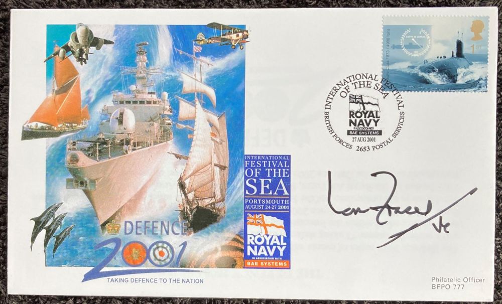 Lot 92: Ian Fraser VC WW2 Navy signed 2001 Navy...