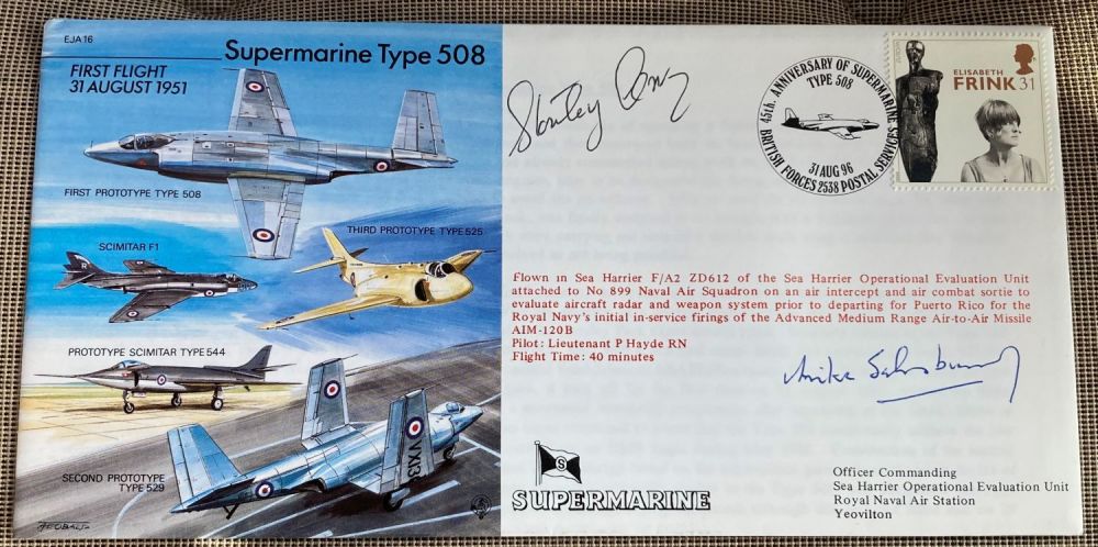 Lot 170: Supermarine Type 508 multiple signed Experimental Jet Aircraft...