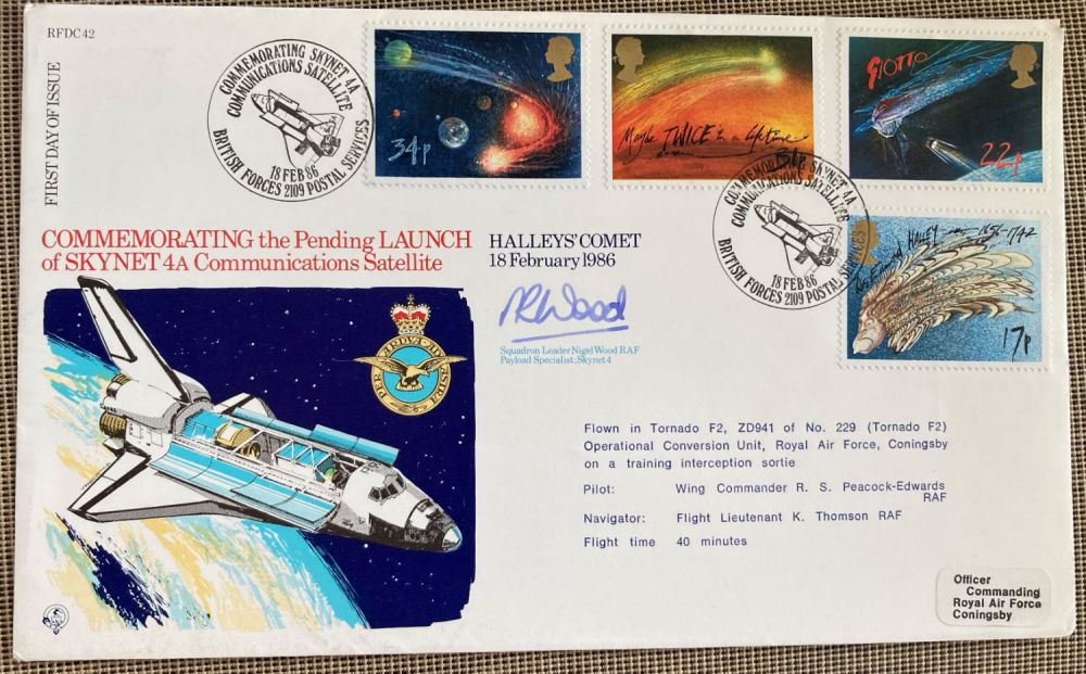 Lot 216: British Astronaut Sqn Ldr Nigel Wood signed 1986...