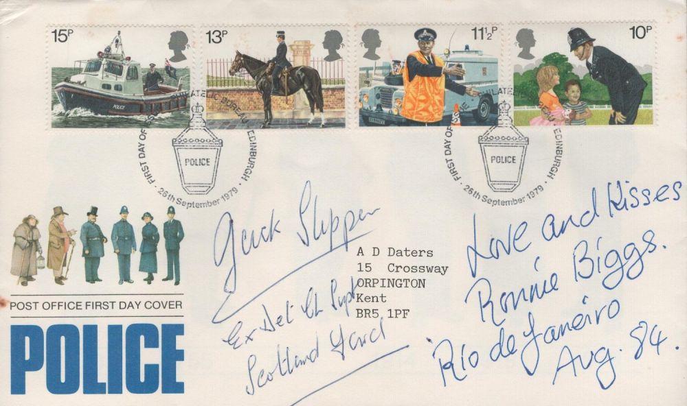 Lot 61: Ronnie Biggs and Jack Slipper. A dual signed...