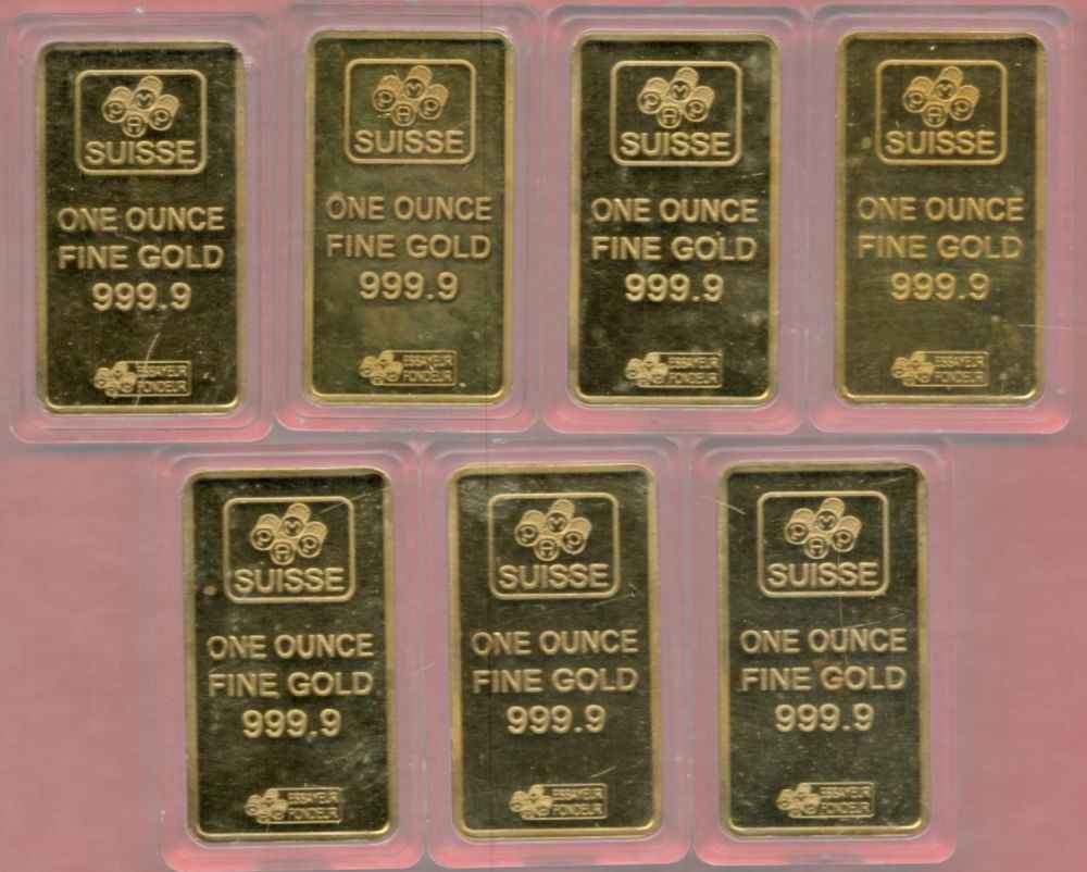 Lot 148: Seven 1oz Fine Gold Bar Collectibles. Non Bullion....