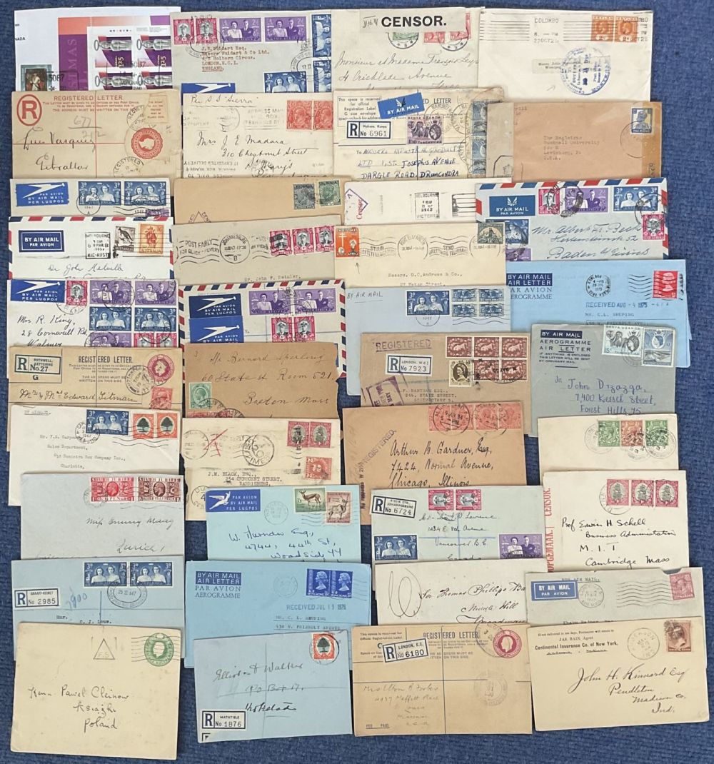 Lot 151: 36 Vintage Commonwealth Postal Covers With Vintage stamps...